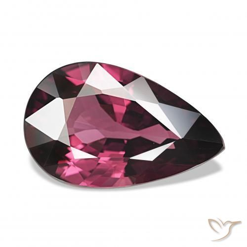rodolita granada Vermelho roxo Natural 4.23ct, Formato de pêra, VVS