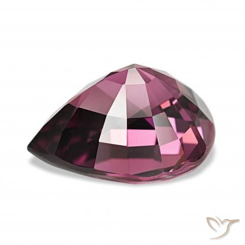 rodolita granada Vermelho Rapberry Natural 4.58ct, Formato de pêra, VVS