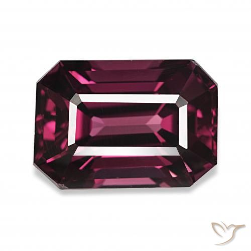 4.61ct Vermelho roxo rodolita granada, Corte Esmeralda, VVS