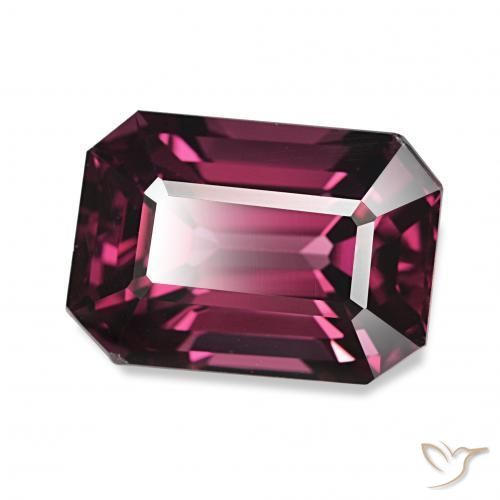 rodolita granada Vermelho roxo Natural 4.61ct, Corte Octógono / Esmeralda, VVS