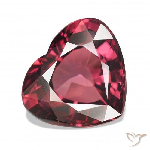 4.64ct Vermelho escuro rodolita granada, Coração, VVS-VS