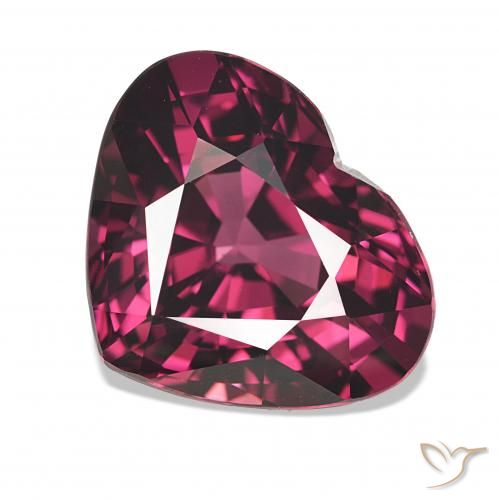 rodolita granada Vermelho roxo Natural 4.53ct, Coração, VVS
