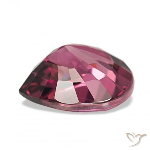rodolita granada Vermelho Rapberry Natural 4.06ct, Formato de pêra, VS