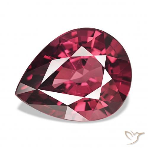 rodolita granada roxo avermelhado Natural 4.78ct, Formato de pêra, VS