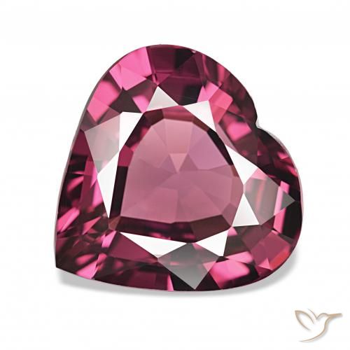 rodolita granada Roxo profundo Natural 4.88ct, Coração, VS