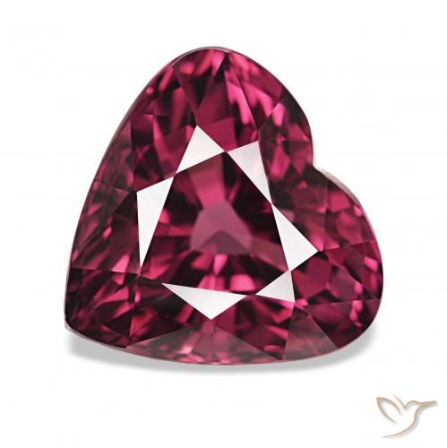 rodolita granada Roxo escuro Natural 4.24ct, Coração, VS