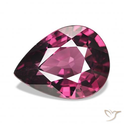 4.29ct Medium Dark-Purple rodolita granada, Formato de pêra, VS