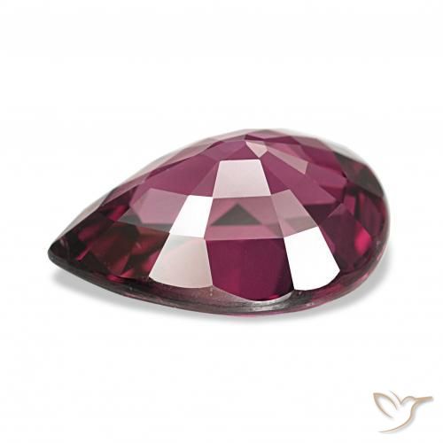 rodolita granada Medium Dark-Purple Natural 4.29ct, Formato de pêra, VS