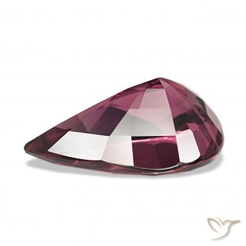 rodolita granada Roxo profundo Natural 4.05ct, Formato de pêra, VS