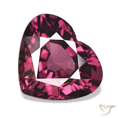 rodolita granada Roxo profundo Natural 4.22ct, Coração, VS