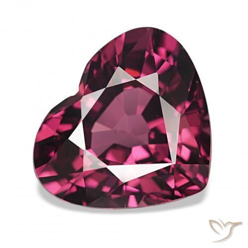 rodolita granada Roxo profundo Natural 4.22ct, Coração, VS