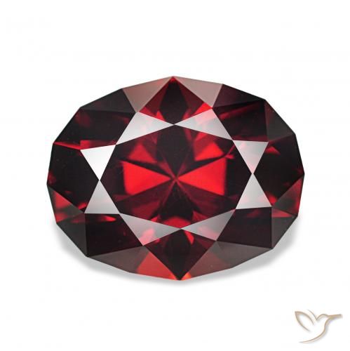 2.56ct Vermelho escuro rodolita granada, oval, VVS