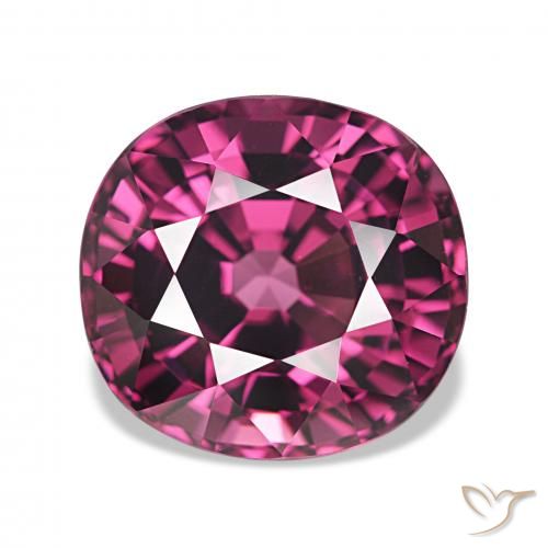 rodolita granada Medium Dark Reddish-Purple Natural 4.96ct, Almofada, VVS