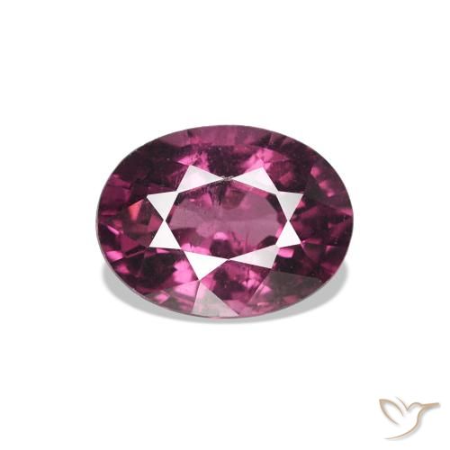 1.09ct Roxo escuro rodolita granada, oval, VS