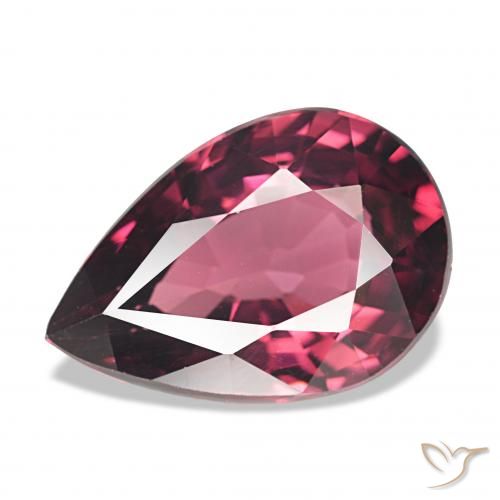 4.62ct Vermelho roxo rodolita granada, Formato de pêra, VVS-VS