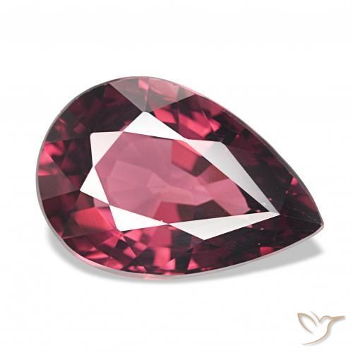 rodolita granada Vermelho roxo Natural 4.62ct, Formato de pêra, VVS-VS