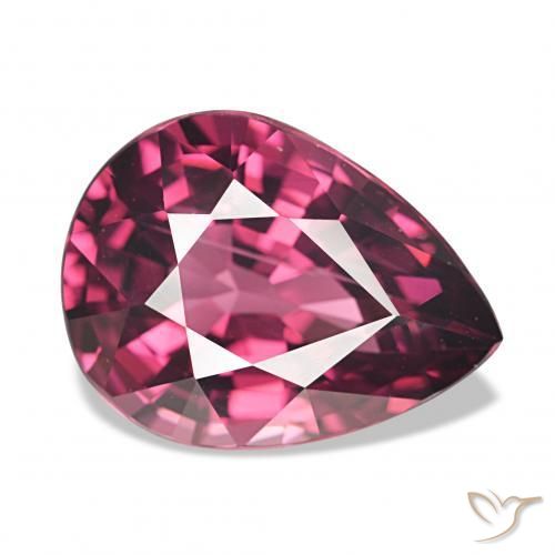 rodolita granada Magenta Profundo Natural 4.63ct, Formato de pêra, VVS-VS