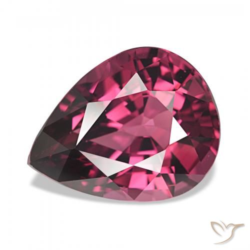 4.38ct roxo médio rodolita granada, Formato de pêra, VVS-VS