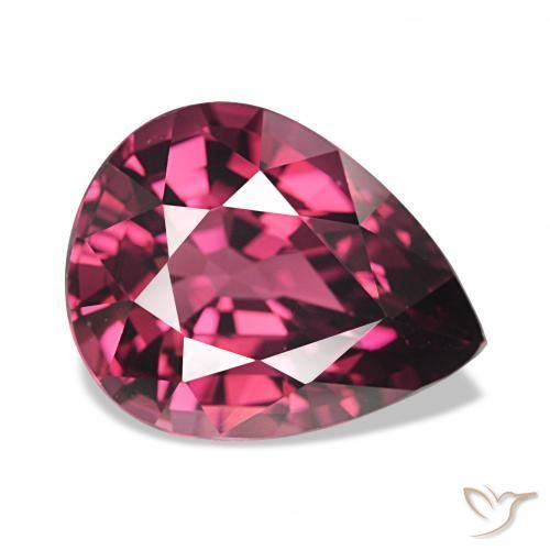 rodolita granada roxo médio Natural 4.38ct, Formato de pêra, VVS-VS