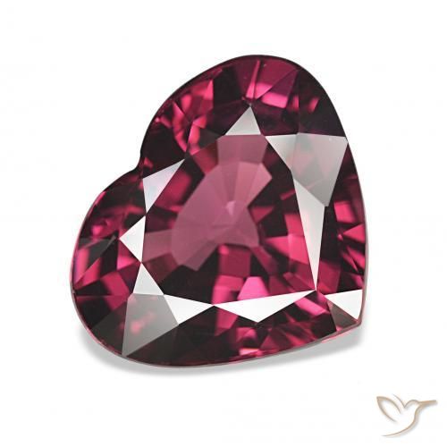 rodolita granada Vermelho escuro Natural 4.02ct, Coração, VVS-VS