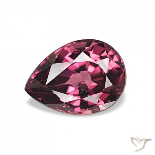 rodolita granada Roxo profundo Natural 1.12ct, Formato de pêra, VS
