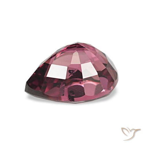 rodolita granada Roxo profundo Natural 1.12ct, Formato de pêra, VS