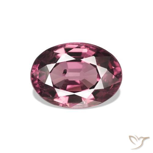 rodolita granada tom roxo-vermelho Natural 1.12ct, Corte Oval, VS