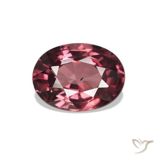 rodolita granada tom roxo-vermelho Natural 1.10ct, Corte Oval, VS