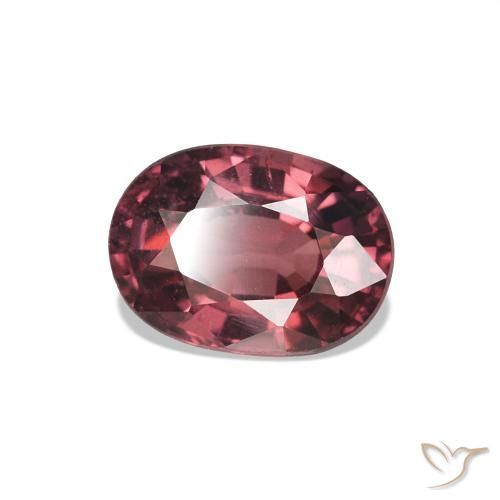 rodolita granada Tom Vermelho Framboesa Natural 1.21ct, Corte Oval, VS