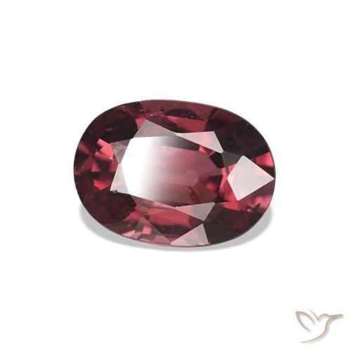 Rodolita Granada vermelho médio Natural 0.97ct, Corte Oval, VS