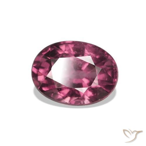Rodolita Granada roxo médio Natural 1.28ct, Corte Oval, VS-SI