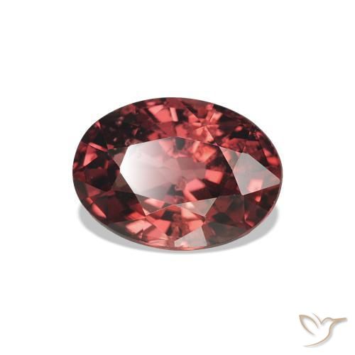 Granada rodolita vermelho natural 1,02ct, corte oval, VS