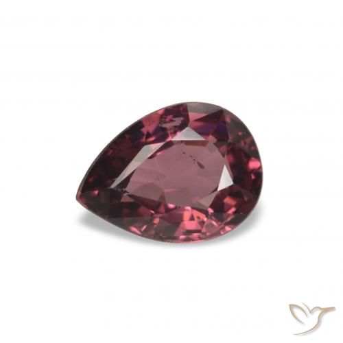 0.91ct tom roxo-vermelho rodolita granada, Formato de pêra, VS