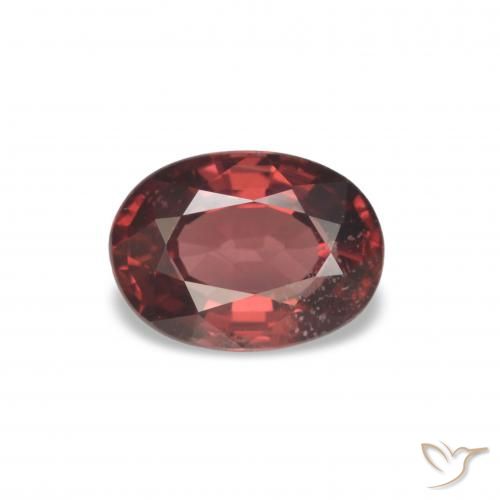 rodolita granada Vermelho Escarlate Profundo Natural 1.08ct, Corte Oval, VS