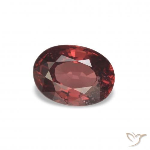 rodolita granada Vermelho Escarlate Profundo Natural 1.08ct, Corte Oval, VS
