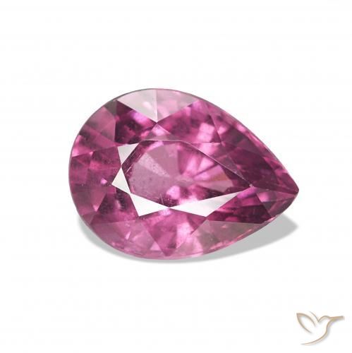 Granada rodolita roxo natural 0,94ct, formato de pêra, VS