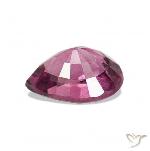 Granada rodolita roxo natural 0,94ct, formato de pêra, VS