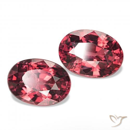Pedras preciosas de granada rodolita vermelho natural de 2,16 ct, corte oval, VS-SI
