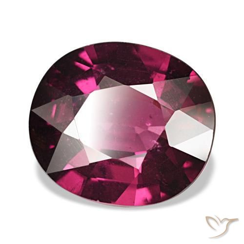 Granada rodolita roxo natural 5,65ct, corte oval, VS