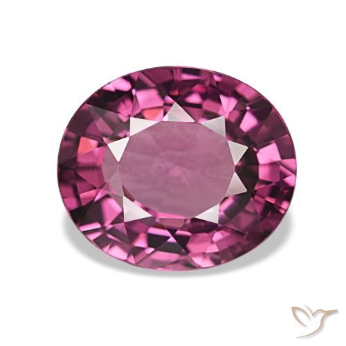 Rodolita Granada roxo médio Natural 4.13ct, Corte Oval, VVS