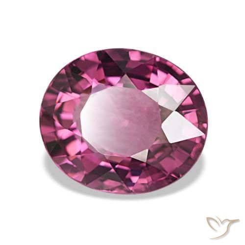 Rodolita Granada roxo médio Natural 4.13ct, Corte Oval, VVS