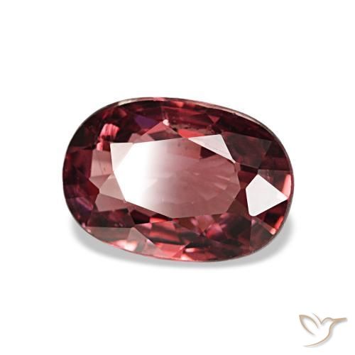Granada rodolita vermelho natural 0,96ct, corte oval, VS-SI