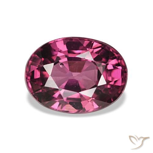 Granada rodolita vermelho natural 1,25ct, corte oval, VS-SI