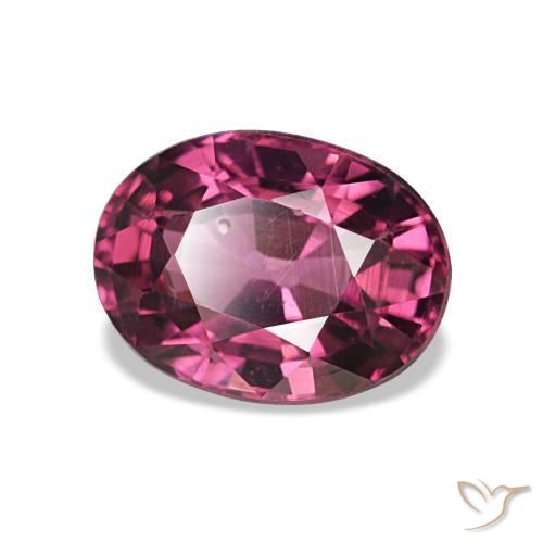 Granada rodolita vermelho natural 1,25ct, corte oval, VS-SI