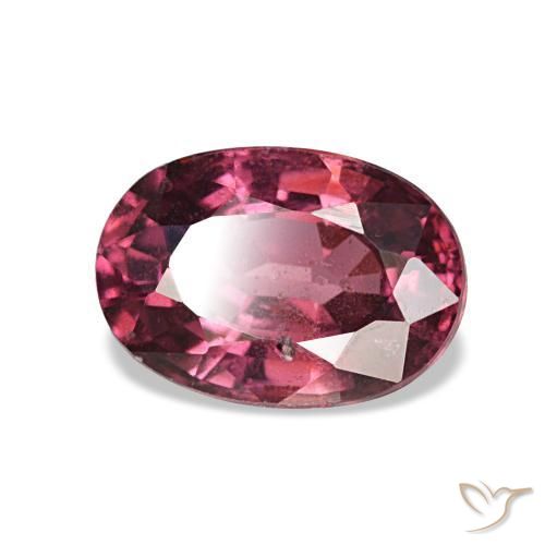 Granada rodolita vermelho natural 1,23ct, corte oval, VS-SI