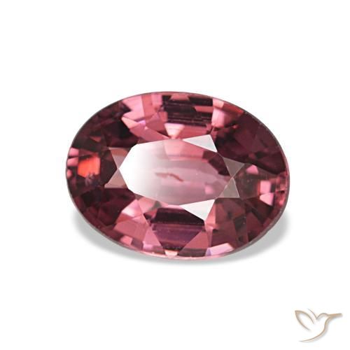 Granada rodolita vermelho natural 0,91ct, corte oval, VS