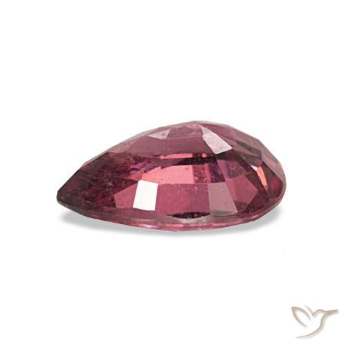 Granada rodolita vermelho natural 0,80ct, formato de pêra, VS