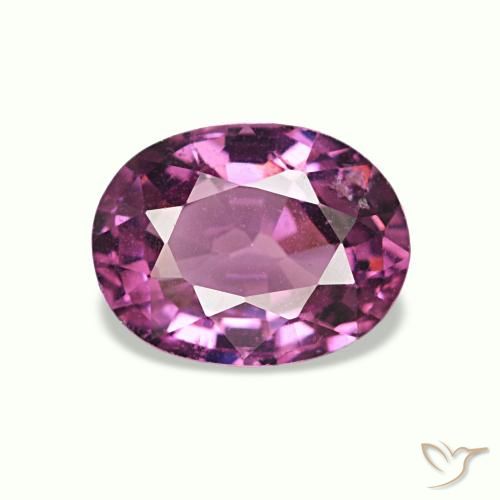 Granada rodolita roxo natural 1,08ct, corte oval, VS