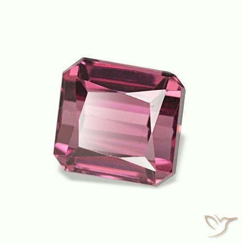 Granada rodolita roxo natural 1,40ct, corte esmeralda, VVS-VS