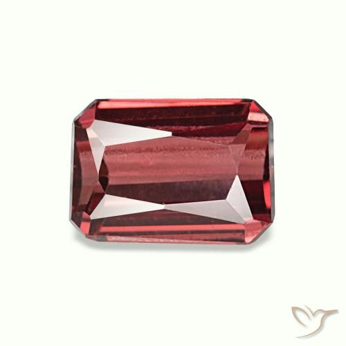 Granada rodolita vermelho natural 0,92ct, corte esmeralda, VVS-VS